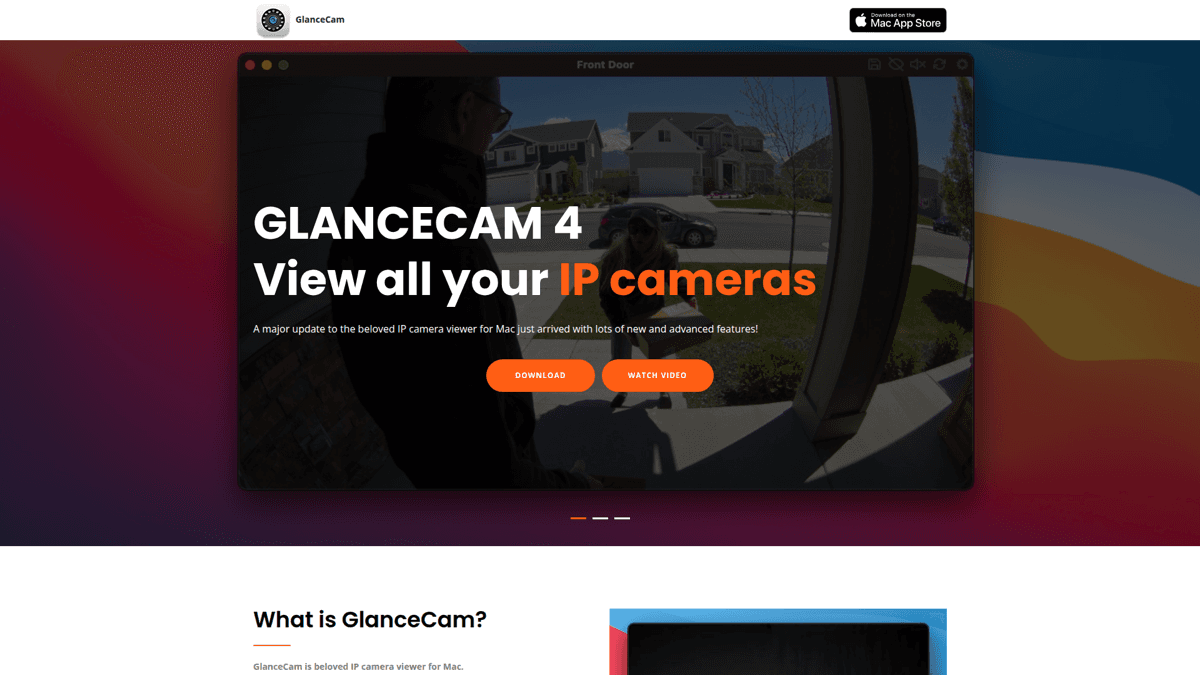 GlanceCam IP camera viewer for Mac