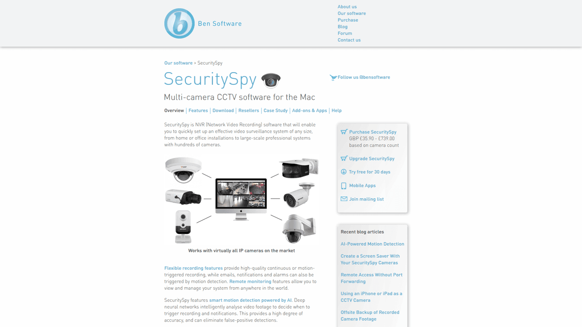 SecuritySpy Mac surveillance software