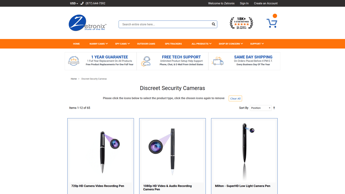 USB charger hidden cameras on Zetronix