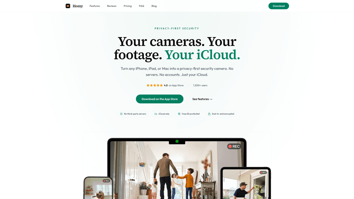 Homy - security camera app for iPhone and iPad