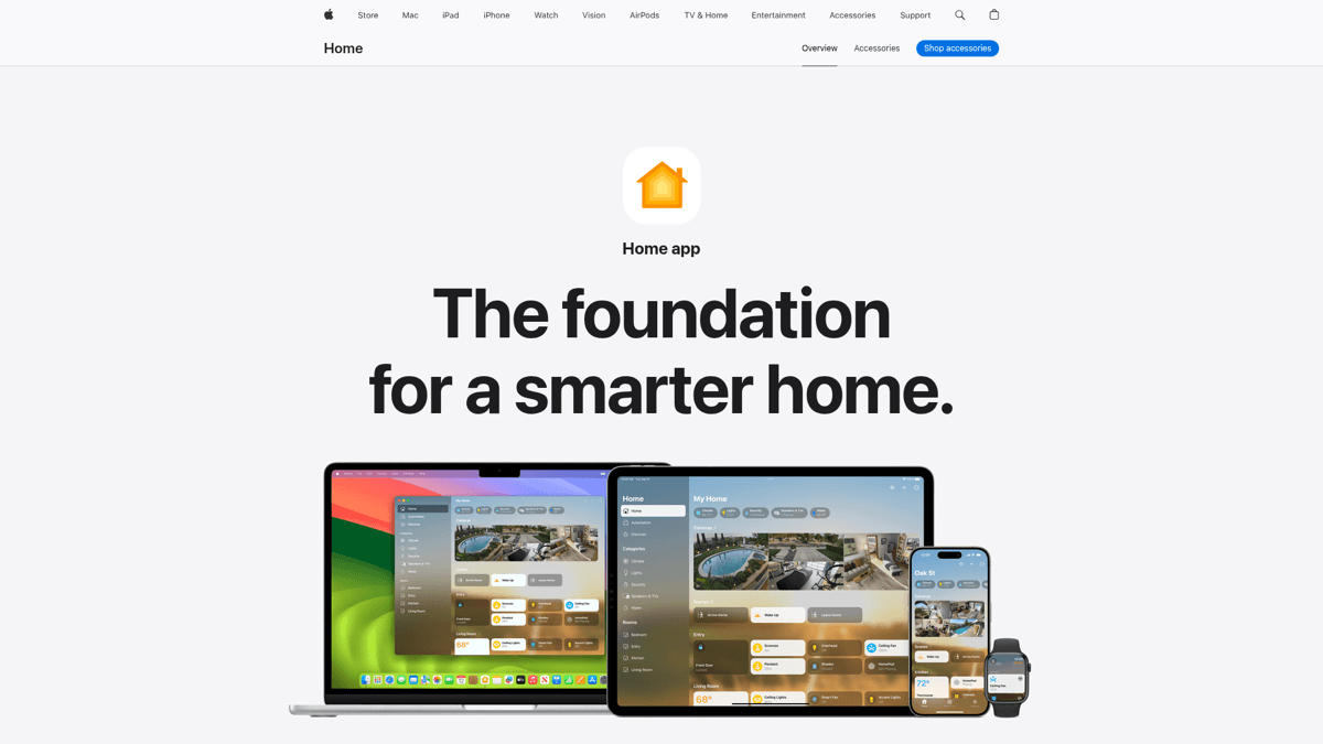 Apple Home app on Mac controlling smart home devices